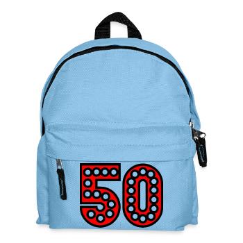 50. 50 ANS. 50e ANNIVERSAIRE. ANNIVERSAIRE 50 ANS. - Sac à dos Enfant - bleu clair - Devant