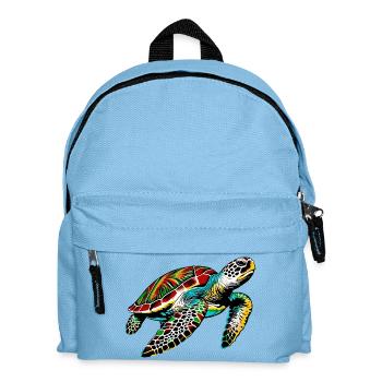 Schildkröte - Kinder Rucksack - Hellblau - Vorne