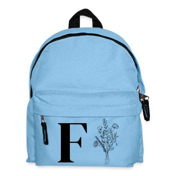 Lette f fleurs minimalistes - Sac à dos Enfant - bleu clair - Devant