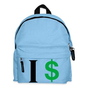 Buchstabe i Dollar - Kinder Rucksack - Hellblau - Vorne