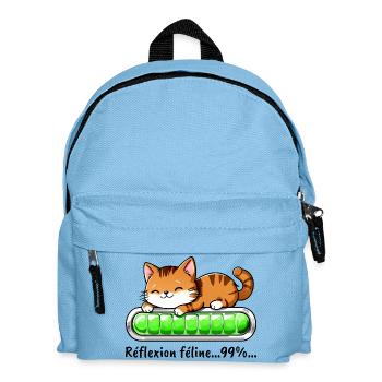 Réflexion Féline à 99% - Chat Mignon - Sac à dos Enfant - bleu clair - Devant