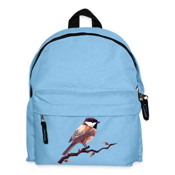 Oiseau chanteur géométrique – Art polygonal élégant - Sac à dos Enfant - bleu clair - Devant