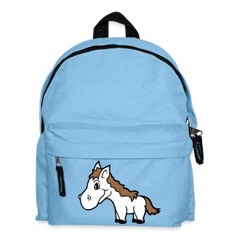 Pferd Süß Pony Fohlen Pferdemädchen Niedlich Comic - Kinder Rucksack - Hellblau - Vorne