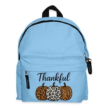 Citrouille léopard Automne reconnaissant - Sac à dos Enfant - bleu clair - Devant