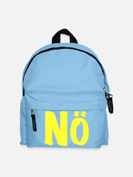 Nö in neongelb - Neon Nein Nope Kein Bock - Kinder Rucksack - Hellblau