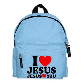 I love Jesus Jesus loves you Christian faith - Kids' Backpack - light blue - Front