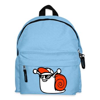 Schnecke Sonnenbrille niedlich süß glücklich Cool - Kinder Rucksack - Hellblau - Vorne