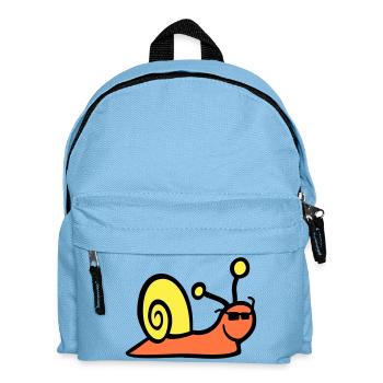Schnecke Sonnenbrille niedlich süß glücklich Cool - Kinder Rucksack - Hellblau - Vorne