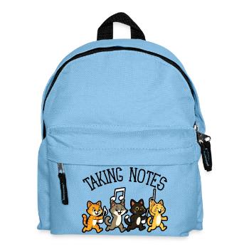 Katze Musiknoten Humor Musik - Kinder Rucksack - Hellblau - Vorne
