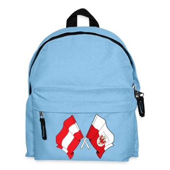 Austria & Tyrol Flag Crossed - Kids' Backpack - light blue - Front