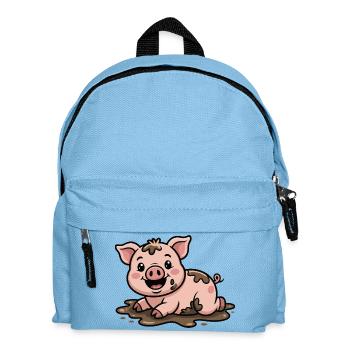 Piggy in the Mud Cute - Kids' Backpack - light blue - Front