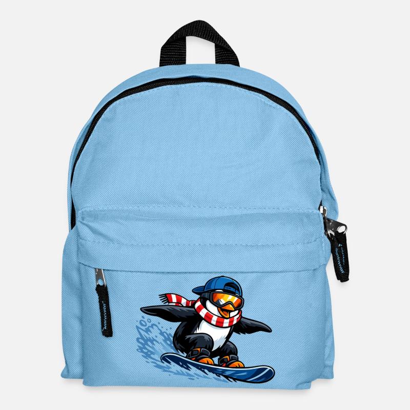Pinguin Boarder Wintersport - Kinder Rucksack - Hellblau