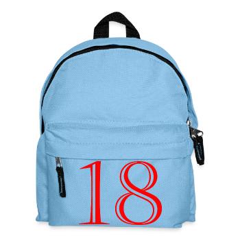 18. 18 ANS. 18e ANNIVERSAIRE. ANNIVERSAIRE 18 ANS. - Sac à dos Enfant - bleu clair - Devant