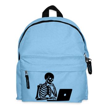 Squelette sur ordinateur portable - Sac à dos Enfant - bleu clair - Devant