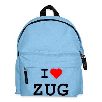 Ich liebe Zug - I love Zug - Kinder Rucksack - Hellblau - Vorne