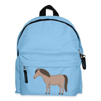 Cheval beige à la crinière foncée - Sac à dos Enfant - bleu clair - Devant