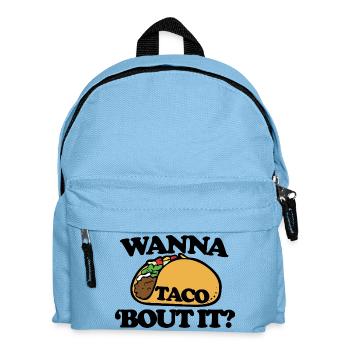 Taco Crest fette Illustration - Kinder Rucksack - Hellblau - Vorne