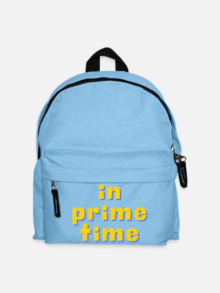 Typographie rétro 3D en prime time - Sac à dos Enfant - bleu clair