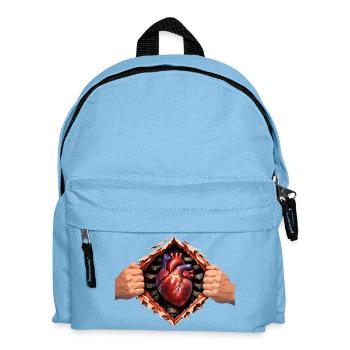 Heart through bursting casing - Kids' Backpack - light blue - Front