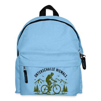 Mountain bike adventure forest landscape - Kids' Backpack - light blue - Front