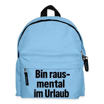 Schwarze Typo-Block Kunst Urban - Kinder Rucksack - Hellblau - Vorne
