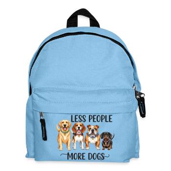 Drôle Moins de gens Plus de chiens Merch - Sac à dos Enfant - bleu clair - Devant