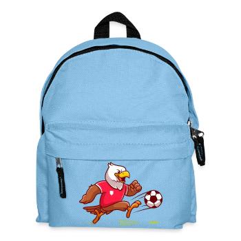 Eagle Maskottchen Striker Kick - Kinder Rucksack - Hellblau - Vorne