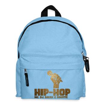 Golden Glitter Hip Hop Mic Fist - Kids' Backpack - light blue - Front