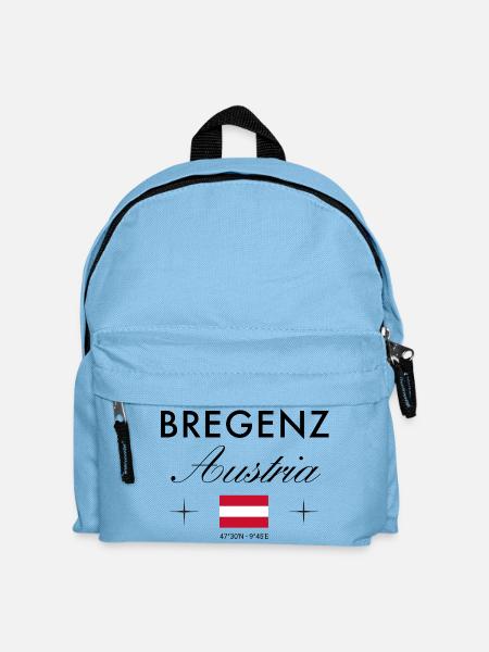 Bregenz Österreich Koordinaten Reise Souvenir - Kinder Rucksack - Hellblau
