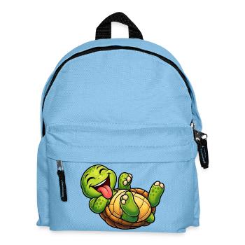 Verspielte Schildkröte  - Kinder Rucksack - Hellblau - Vorne