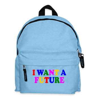 I want a future - Kinder Rucksack - Hellblau - Vorne