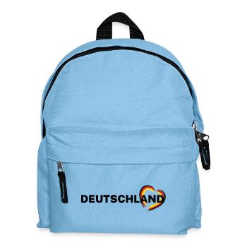 Deutschland – Herz in Schwarz Rot Gold - Kinder Rucksack - Hellblau - Vorne