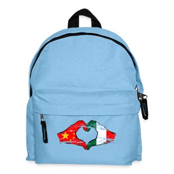 China Italien Flagge Herzform used - Kinder Rucksack - Hellblau - Vorne