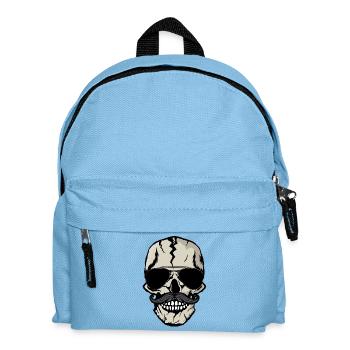 head of death hipster mustache skull skull bezel - Kids' Backpack - light blue - Front