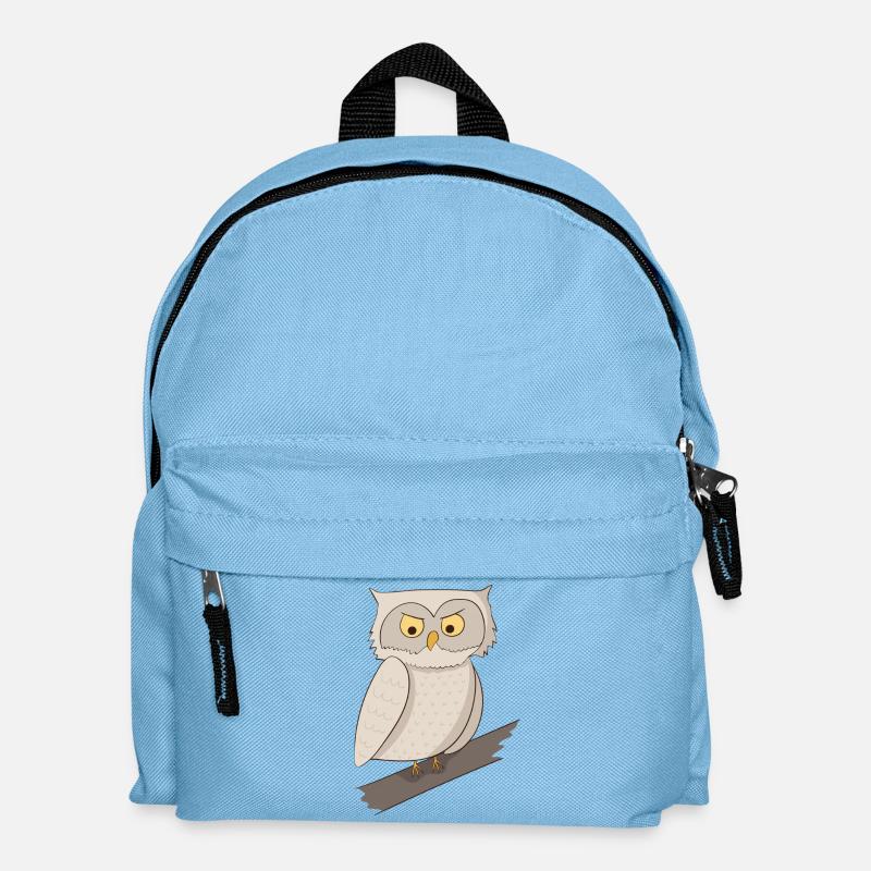 Eule Uhu Kauz - Kinder Rucksack - Hellblau