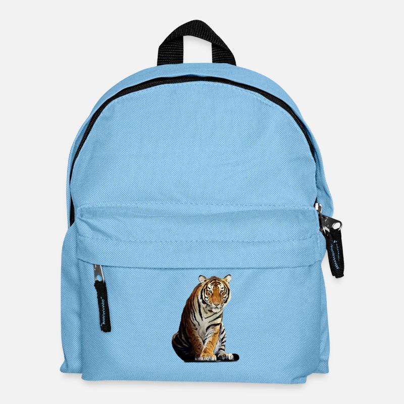 tigre - Sac à dos Enfant - bleu clair