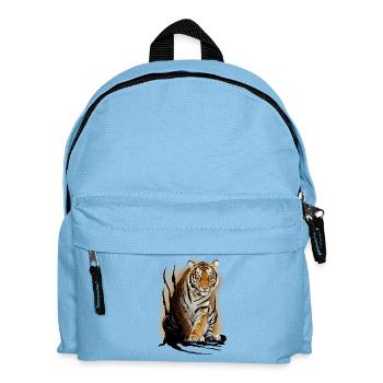 Tiger im Dschungel - Kinder Rucksack - Hellblau - Vorne