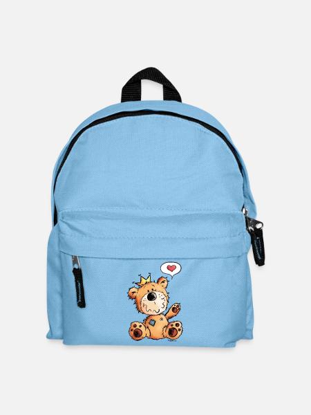 Love Bear - Teddy - Funny - Comic - Cute - Kids' Backpack - light blue