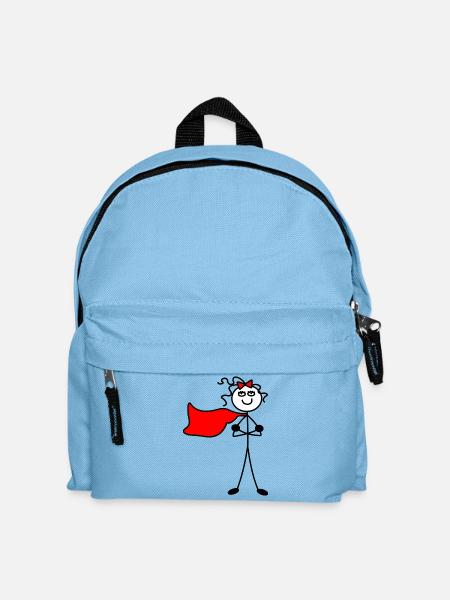 Superwoman oder mit verschränkten Armen - Kinder Rucksack - Hellblau