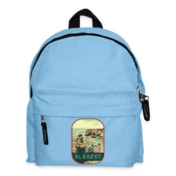 Badge retro, Algarve Portugal, plage été soleil - Sac à dos Enfant - bleu clair - Devant