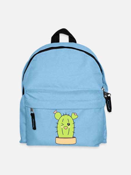 Kawaii Kaktus, Kakteen, Sukkulenten, Pflanze cute - Kinder Rucksack - Hellblau