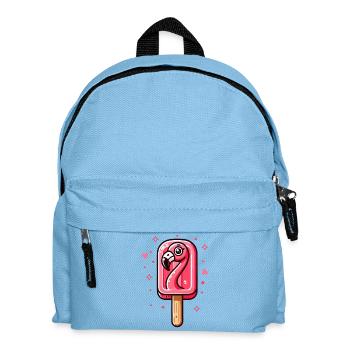 Joli motif de glace flamant rose pour l’été - Sac à dos Enfant - bleu clair - Devant