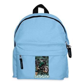 S51 (vert) // Illustration - Sac à dos Enfant - bleu clair - Devant