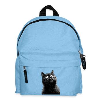 Schwarze Katze Henry - Kinder Rucksack - Hellblau - Vorne