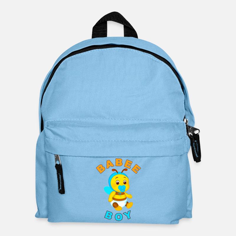 BABEE Junge mit Text - Kinder Rucksack - Hellblau