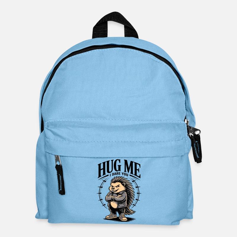 Hug Me I Dare You Hedgehog - Kids' Backpack - light blue
