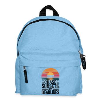 Adventure - Chase Sunsets not Deadlines - Kids' Backpack - light blue - Front