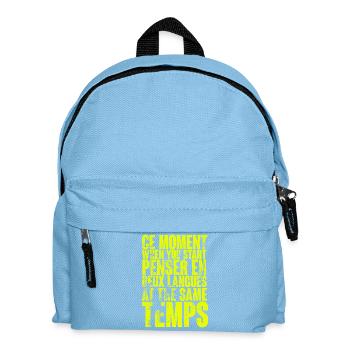 COOLER SPRUCH FÜR MEHRSPRACHLER, INTERNATIONAL - Kinder Rucksack - Hellblau - Vorne