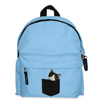 Cat Pocket jette un coup d’œil à un chat mignon dans la poche - Sac à dos Enfant - bleu clair - Devant