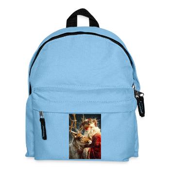 Winter Santa and Reindeer Embrace - Kids' Backpack - light blue - Front